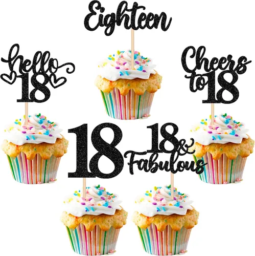 Vista 78 de 30 piezas de adornos para cupcakes de 12 cumpleaños feliz, brillantes doce, hola 12, felicitaciones a 12 años, adornos para cupcakes, 12