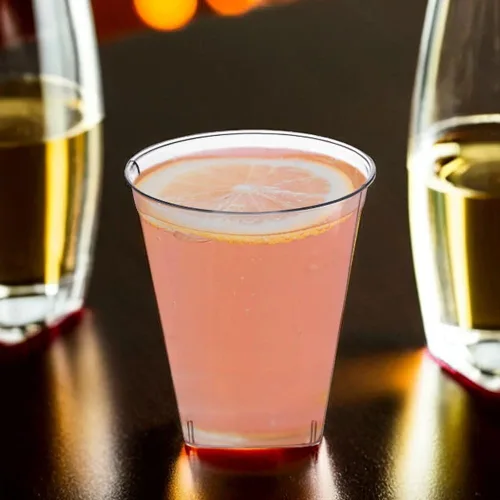 Vista 3 de Kaya Vasos de plástico con fondo cuadrado transparente (2 onzas), paquete de 20, elegantes y transparentes, perfectos para fiestas, reuniones y uso