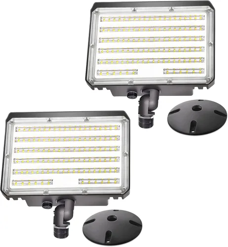 Vista 7 de Luz de inundación LED de 40 W, reflector de seguridad para exteriores con base de montaje de nudillos, fotocélula del atardecer al amanecer, luz