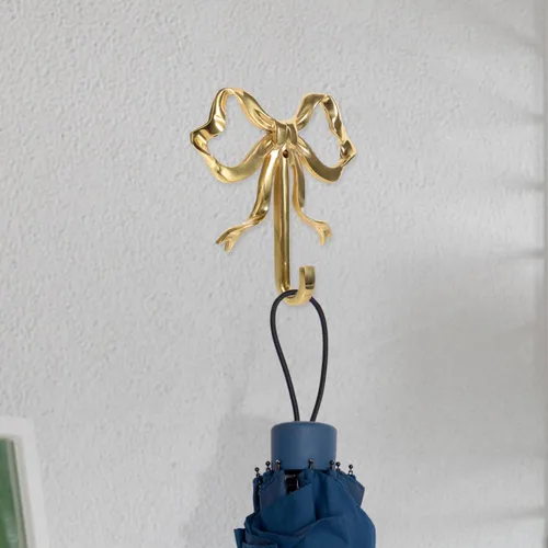 Vista 7 de Zerodeko Decoración de lazo dorado, ganchos de lazo para pared, dormitorio, abrigo, toalla para sombreros, abrigos, toallas y llaves, latón chapado