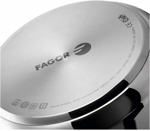 Vista 2 de Fagor 78512 Super Fast Pot INOX, 8 l, Acero Inoxidable, Arándano
