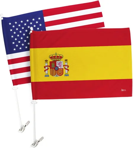 Vista 116 de Paquete de bandera de coche de la Copa del Mundo 2022 de Gales, bandera americana para carros, decoración de automóviles, pancarta pequeña