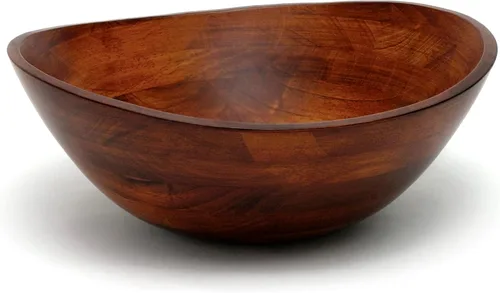 Vista 6 de Lipper International Tazón para Servir con Borde Ondulado con Acabado de Cereza con 2 Cucharas para Ensalada, Grande, 13" x 12.5" x 5", Juego de 3