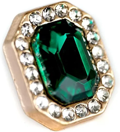 Vista 5 de Botones de costura de diamantes de imitación verde esmeralda 20 piezas - 12X10mm, 1/2