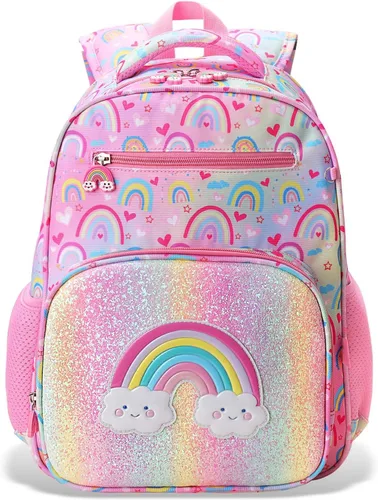 Vista 23 de RHCPFOVR Mochila infantil para niñas – Mochila para niñas de 3 a 8 años, sirena para niños, mochila escolar de 15 pulgadas para jardín de infantes