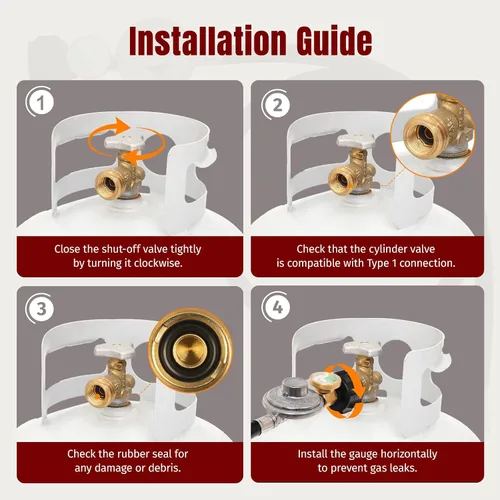Vista 8 de SHINESTAR Regulador y Manguera Universal para Parrilla de Gas de 3.5 Pies con Manómetro, Repuesto para Calentador de Patio, Weber, Charbroil
