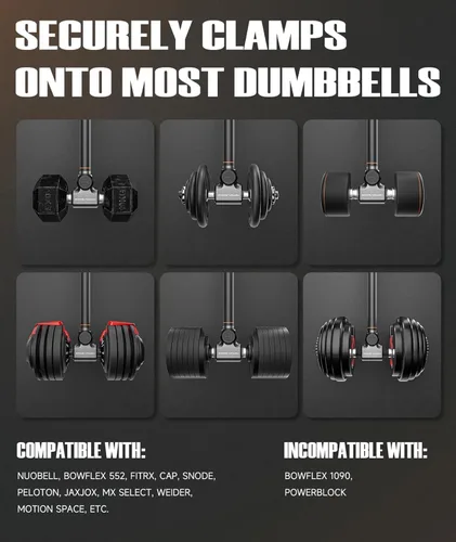 Vista 7 de Flexible Dumbbell Converter - 260 LBS Weight Capacity Adjustable Alloy Steel Bar丨Convert Dumbbells to Barbell, Enhanced Compatibility for Wide Range
