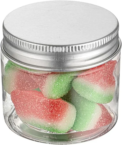 Vista 21 de Restaurantware RW Base Tarros de caramelo de 1 onza 10 recipientes de almacenamiento de cocina duraderos – Tarros redondos herméticos de plástico