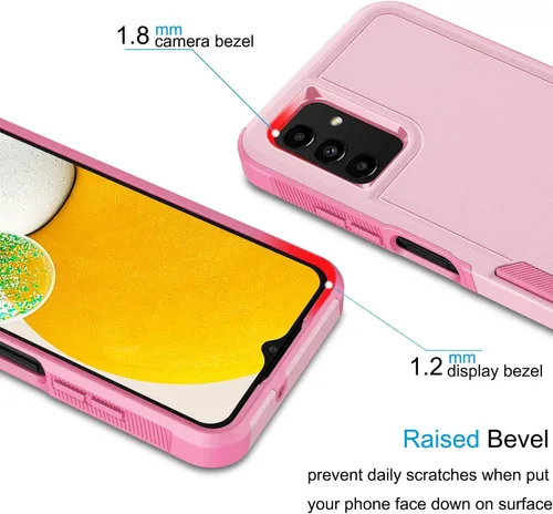 Vista 3 de Tekcoo Funda para Galaxy A13 5G 4G 2 protectores de pantalla de vidrio templado Parachoques texturizados antideslizantes
