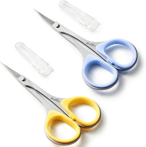 Vista 10 de Beaditive Juego de tijeras de costura y bordado (2 piezas) curvadas y rectas, afiladas, de acero inoxidable Puntas de precisión, mango ergonómico