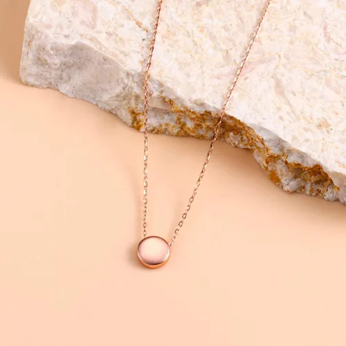 Vista 5 de Delicados collares de oro para mujer, a la moda, oro macizo de 14 quilates sobre plata de ley 925, collar con dije de corazón de mosca y culo