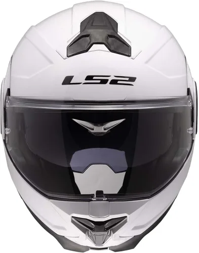 Vista 6 de LS2 Helmets Advant II - Casco modular de motocicleta con protector solar (blanco brillante, 2XL)