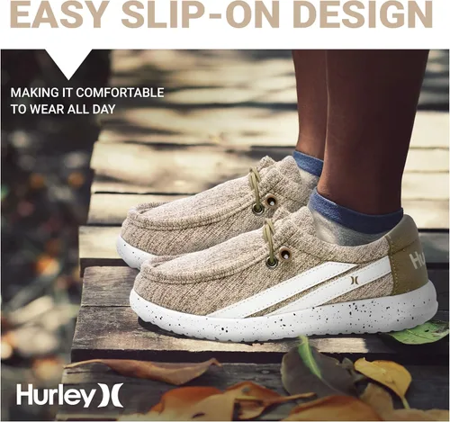 Vista 4 de Hurley Melky - Zapatos de lona para niños y niñas, mocasines con cordones