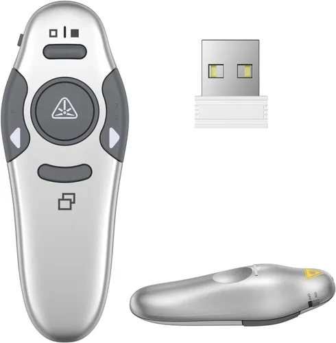 Vista 9 de QUI Presentation Clicker - Clicker remoto inalámbrico para presentación de PowerPoint, PowerPoint Slide Advancer para Mac/Windows/Linux, Google Negro