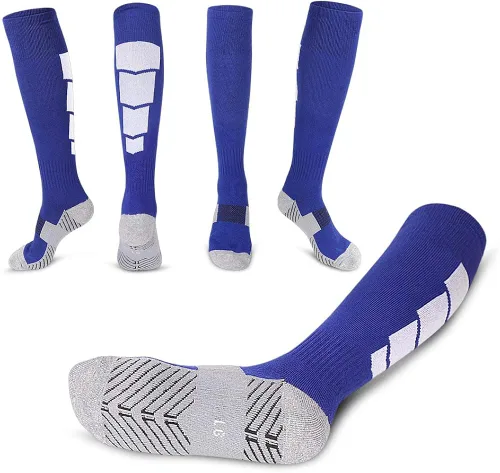 Vista 9 de 3 pares de calcetines de fútbol calcetines deportivos hasta la rodilla calcetines deportivos de compresión para hombres y mujeres para correr