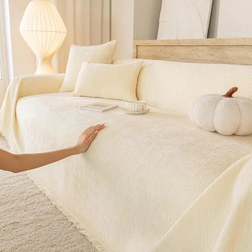 Vista 2 de DREAMINGO Fundas de sofá biplaza para sofá de 2 plazas, manta jacquard moderna y minimalista protectora de muebles para mascotas, lavable, funda
