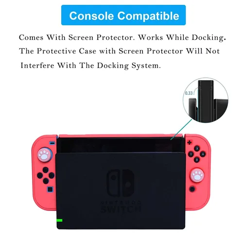 Vista 3 de COMCOOL Dockable Case for Nintendo Switch 3 in 1 Protective Cover Case for Nintendo Switch and Joy-Con Controller with Screen Protector and Thumb