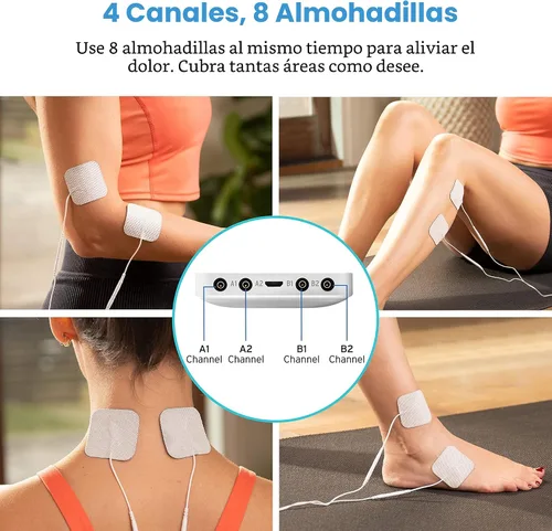 Vista 3 de Etekcity Unidad TENS recargable de 4 canales, estimulador muscular elegible para FSA-HSA para alivio del dolor, relajación después del ejercicio