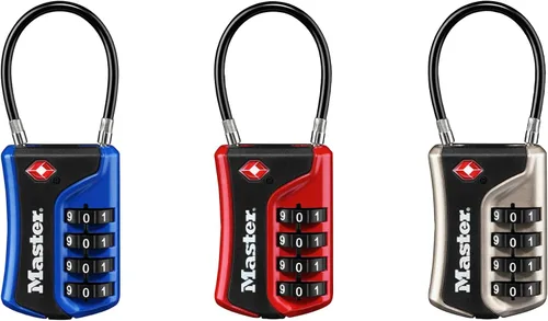 Vista 9 de Master Lock 4697D Establece tu propia combinación de candado de equipaje aprobado por la TSA, 1 paquete, los colores pueden variar