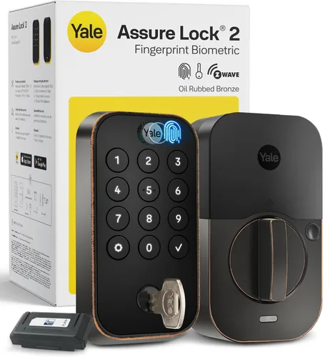 Vista 11 de Yale Assure Lock 2 Touch Deadbolt, Cerradura de pestillo de níquel satinado para puerta de entrada inteligente con teclado táctil conectado Z-Wave
