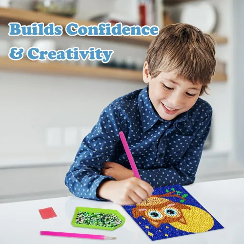 Vista 6 de Labeol Kits de arte de diamantes para niños, manualidades para niñas de 6 a 8 a 10 a 12 años, fáciles de hacer tú mismo, creativas calcomanías