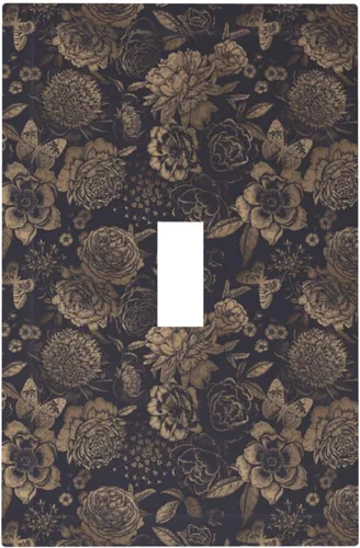 Vista 12 de William Morris Floral Boho Azul Medianoche Azul Bohemio Flor 1 Banda Dúplex Cubierta de Salida Decorativa Receptáculo Único Interruptor Eléctrico