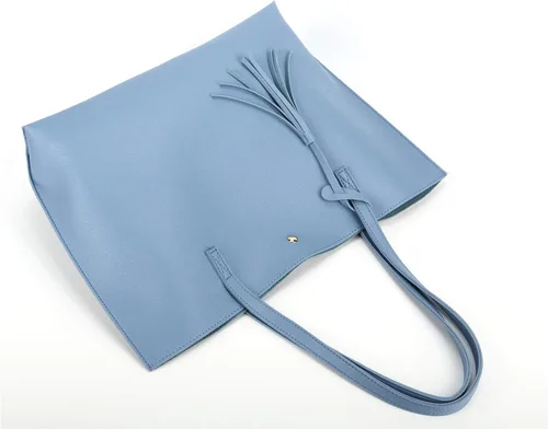 Vista 2 de Bolso con asas para hombro para mujer, de cuero sintético, con borla