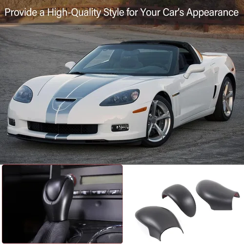 Vista 6 de PIUGILH Cubierta de Cabeza de Perilla de Palanca de Cambios Trim Compatible con Corvette C6 2005-2013 Accesorios Interiores, Cubierta de Cabeza