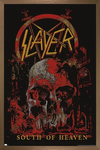 Vista 15 de Trends International Slayer - Póster de pared del sur del cielo, 22.4 pulgadas de largo x 14.7 pulgadas, versión enmarcada en madera de granero
