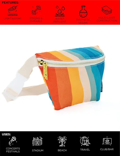 Vista 2 de FYDELITY Riñonera ecológica reciclada y sostenible para mujeres, linda bolsa de festival, pequeñas riñoneras para mujeres, riñonera rave