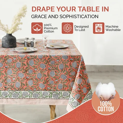 Vista 6 de Labhanshi Mantel redondo de 108 pulgadas, 108 pulgadas, 10 plazas y rectangular, 72 x 108 pulgadas, mantel de 8 plazas para cocina, mesa de comedor