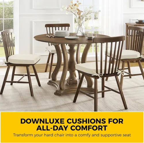 Vista 7 de downluxe Cojines para sillas de interior para sillas de comedor, almohadillas de espuma texturizada suaves y cómodas para sillas de cocina con lazos