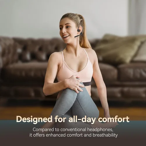 Vista 11 de CXK Auriculares de oreja abierta con micrófono, auriculares inalámbricos con cancelación de ruido AI, Bluetooth 5.3, auriculares Bluetooth