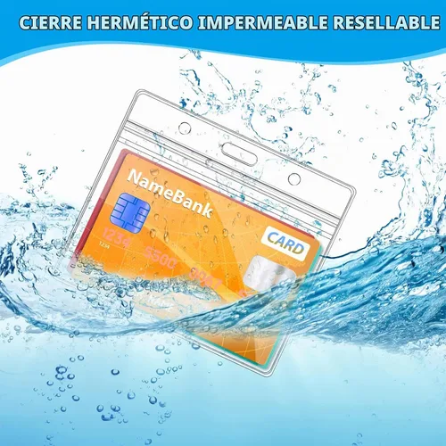 Vista 5 de 50 portatarjetas de identificación horizontales de plástico transparente