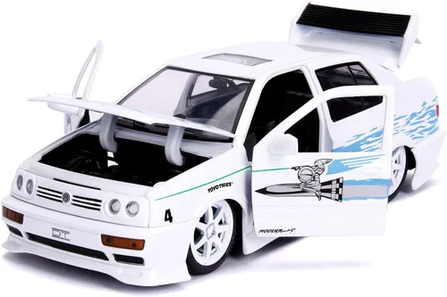 Vista 2 de Jada Toys Fast & Furious 1:24 Jesse's Volkswagen Jetta - Coche fundido a presión, juguetes para niños y adultos, color blanco (99591W)