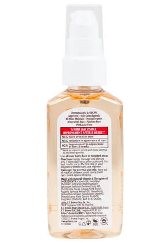Vista 4 de Palmer's Fórmula de manteca de cacao para terapia cutánea, aceite corporal hidratante con vitamina E, fragancia de rosa mosqueta, 2 onzas