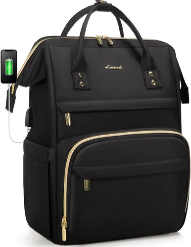 Vista 25 de Mochila para laptop LOVEVOOK para mujer, Negro, Mochilas Daypack
