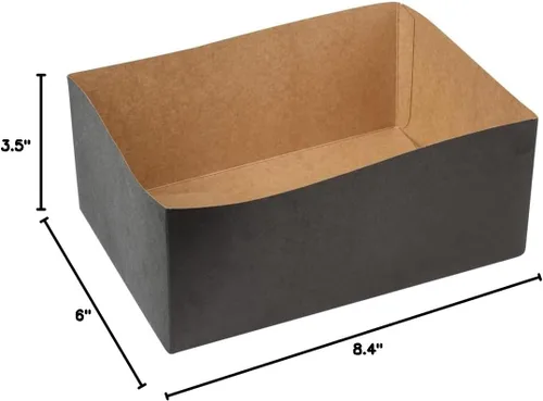 Vista 17 de Restaurantware Bio Tek - Bandejas de hamburguesas de 8.4 x 6 x 3.5 pulgadas, 100 bandejas de papel desechables para alimentos, bandejas de papel
