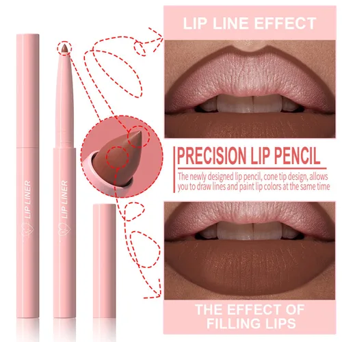 Vista 4 de Baorder Juego de lápices de labios mate de 12 colores, lápiz labial de terciopelo cremoso, de larga duración, impermeable, suave, altamente