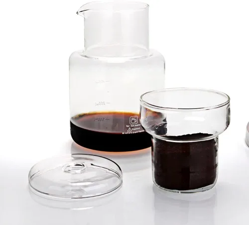 Vista 5 de Cafetera de goteo de hielo, máquina portátil de café en frío, cafetera de goteo en frío de 20.3 fl oz, torre de preparación fría para oficina en casa