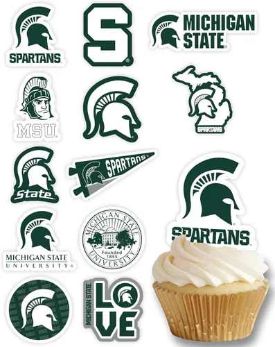 Vista 32 de Decoraciones para cupcakes de la Universidad de Alabama, suministros para fiestas de fútbol americano, cumpleaños, graduación (24 piezas)
