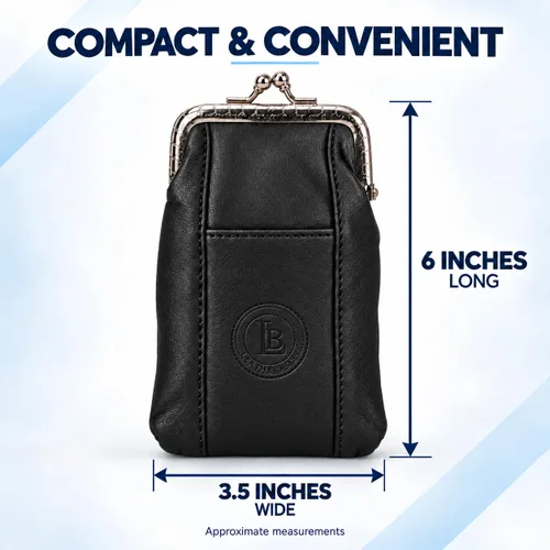 Vista 7 de Funda para cajetilla de cigarrillos de cuero con bolsillo para mechero, regular o 100 unidades, de Leatherboss (negro)