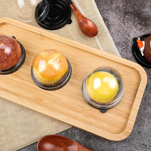 Vista 6 de Patelai Mini recipiente de plástico transparente para magdalenas, mini caja para magdalenas, cúpula para magdalenas, caja de un solo recipiente