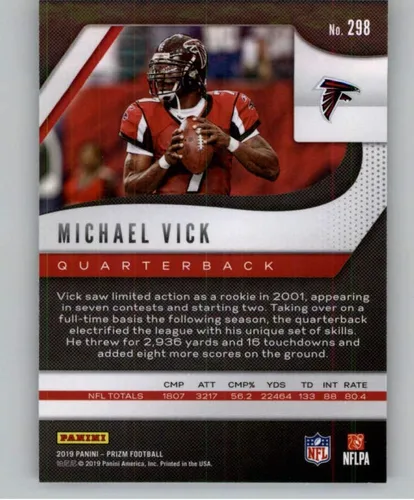 Vista 2 de 2019 Panini Prizm #298 Michael Vick Atlanta Falcons NFL Football Trading Card