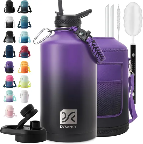 Vista 57 de DYSANKY Botella de agua aislada de 32 onzas, metal al vacío de acero inoxidable grueso, jarra de agua deportiva portátil para gimnasio y senderismo