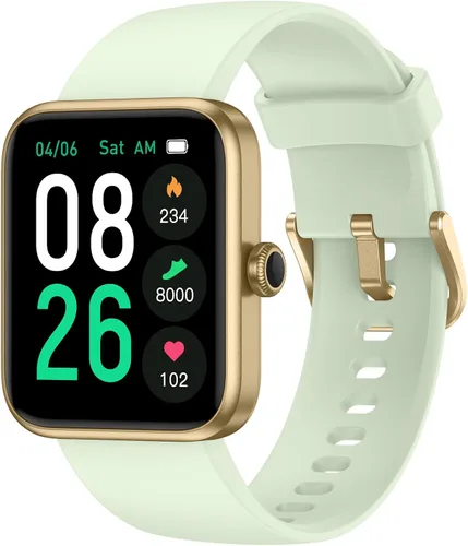 Vista 10 de Reloj inteligente TYKOIT, rastreador de fitness con monitor de frecuencia cardíaca, oxígeno en sangre, rastreador de sueño, reloj inteligente