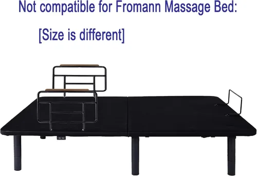 Vista 2 de Fromann [No universal] Base de cama ajustable de acero de 2 piezas con mango de asistencia y reposabrazos de riel de cabecera