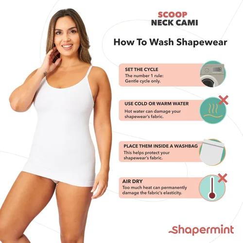 Vista 7 de Shapermint - Camisola de compresión con cuello redondo, control de abdomen y cintura, faja moldeadora