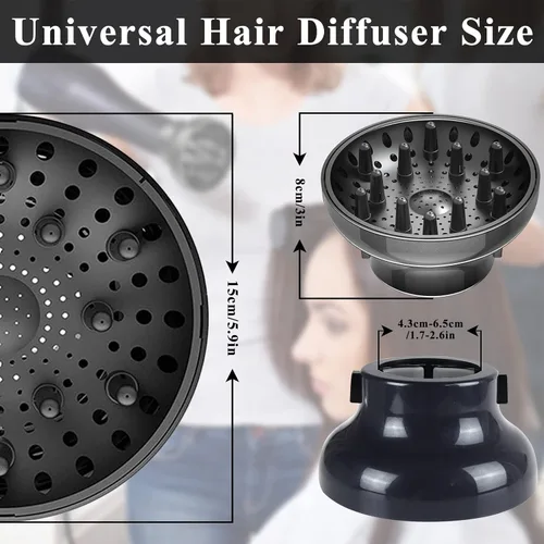 Vista 3 de Accesorio Difusor de Secador de Pelo Universal Ajustable Profesional Herramienta de Salón para Cabello Rizado Se Ajusta a la Mayoría de Secadores