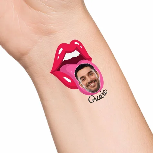 Vista 23 de Tatuajes temporales personalizados con texto de nombre, tatuaje temporal personalizado con logotipo fotográfico para adultos, parejas, mujeres